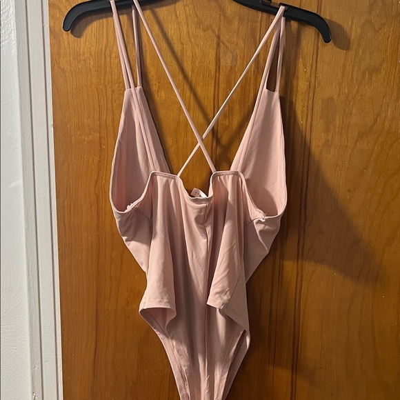 Blue Blush Soft Pink V-Neck Bodysuit - Picture 4 of 5
